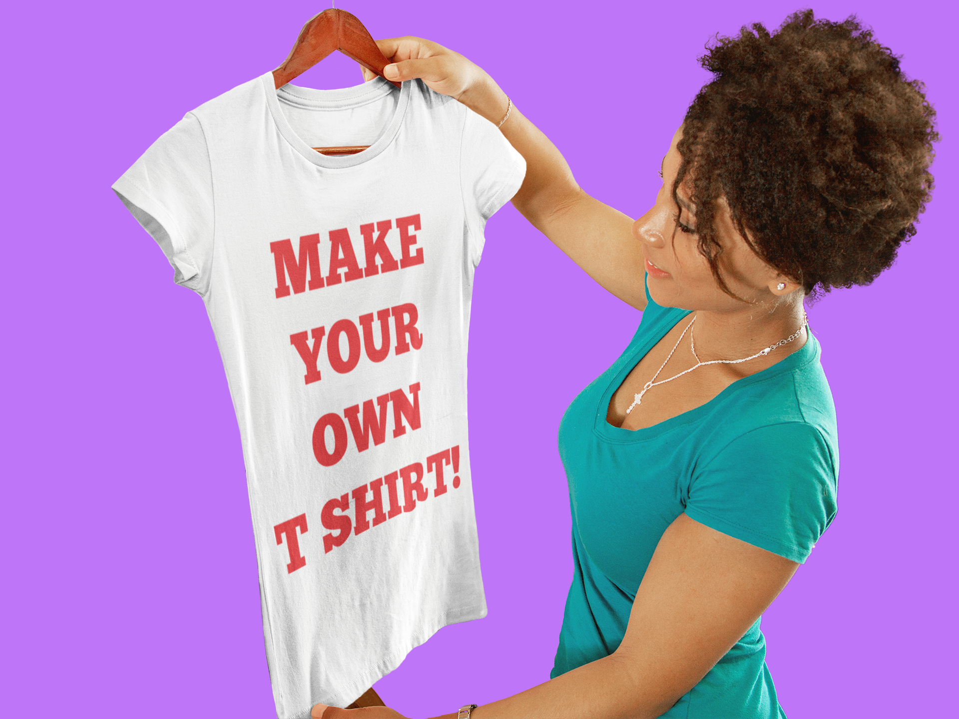Transparent mockup of a woman holding a t shirt 6567a 1